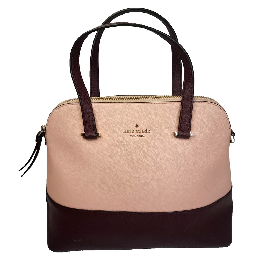 KATE SPADE Grand Street Color Block Handbag Purse Rachelle Dusty Peony 10.5x9x5"